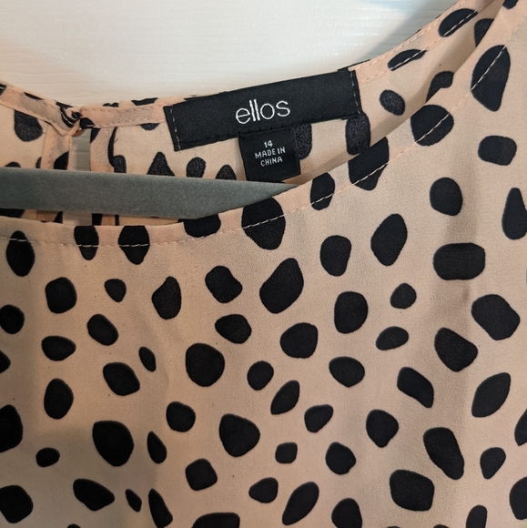 Ellos blouse, light pink leopard print, size 14(xl) - Picture 2 of 3